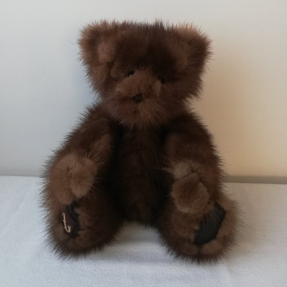 Chocolate Brown Real Mink 13" Teddy Bear